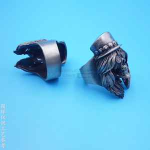 <b>Skull</b> <b>Ring</b> Zinc Alloy Men's Jewelry Gift Geometric Shape Skeleton Design Guhei Color - Product Image 3
