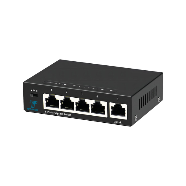 Network 10/1000m Gigabit Ethernet 5 Ports Network Switch Desktop -10~55 Degree C Quiet Environment Working Home Enterprise Using