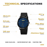 Jam Tangan SKMEl 2050 untuk Pria Tahan Air Jam Tangan Analog Tahan Air Jam Tangan Pria dari Baja Tahan Karat
