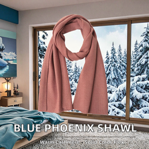 BLUE PHOENIX Chal largo de acrílico y cachemira de color liso para mujer, hiyab, muselina, pashmina, para oración, al por mayor, gasa, invierno - Product Image 2