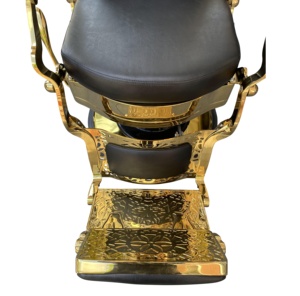 Muebles de <span class=keywords><strong>Barber</strong></span>ía y Equipo de Salón, Silla de <span class=keywords><strong>Barber</strong></span>ía Profesional de Cuero Sintético con Base Dorada para <span class=keywords><strong>Barber</strong></span>ías - Product Image 5