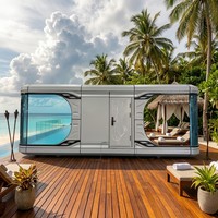Maison Modulaire Contemporaine en Conteneur, Villa Portable Type Capsule Spatiale, Cabine Apple Pod pour Hébergement Commercial, Complexes Hôteliers et Gîtes