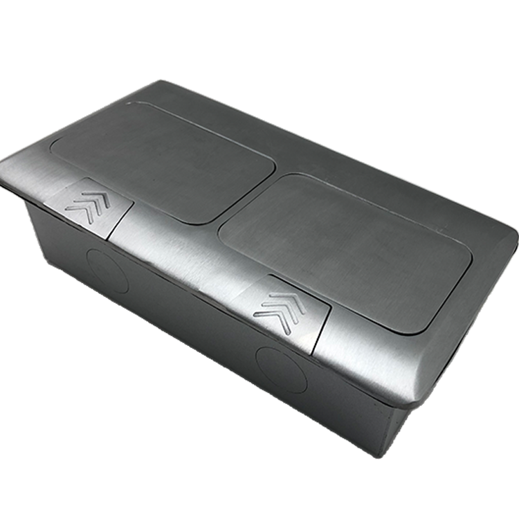 Office Home UK Power Pop-up Floor Outlet Plate Duplex Ground Outlet Data Socket Receptacle Computer Aluminum Alloy