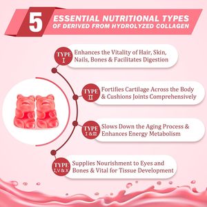 L-Glutathion Haut aufhellende Kollagen Gummies Beauty Supplements für Erwachsene - Product Image 2