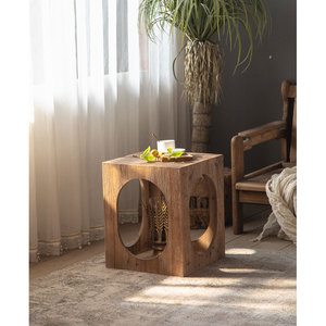 Tavolino da salotto quadrato in legno massello riciclato con <span class=keywords><strong>mobili</strong></span> in stile <span class=keywords><strong>rustico</strong></span> <span class=keywords><strong>rustico</strong></span> a quattro lati - Product Image 2