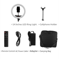 Lampe annulaire LED de 14 pouces pour photographie avec télécommande et fonction de charge de batterie
