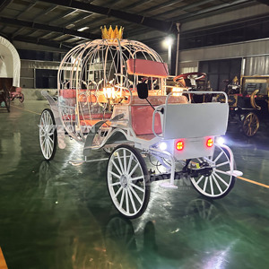 Carroza de Calabaza de Cenicienta de Cuento de Hadas, Carro de Metal de Cuatro Ruedas con Luz LED Personalizada para Boda, Desfile, Parque Temático, Fotografía - Product Image 2