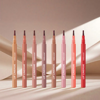 Crayon à lèvres innovant à pointe souple 8 teintes, stylo à lèvres à pointe feutre, anti-bavure, pour sculpter la couleur des lèvres, maquillage des lèvres