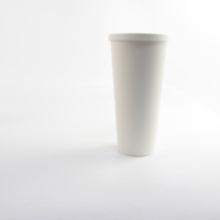 Gobelet en plastique à double paroi de 24 oz avec paille et couvercle, tasse à café glacé réutilisable, logo personnalisé, vente en gros