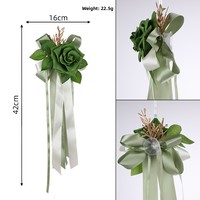 Hochzeitsauto-Schleife Rückspiegel-Dekoration Künstliche Blumen Stoff-Dekor Türgriff-Bindeband Rosen-Kutsche Girlande Blumenstrauß Band Muttertag