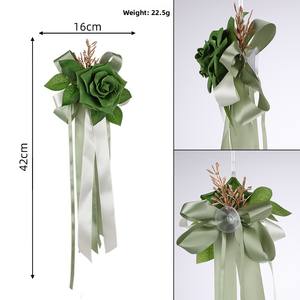 Lazo para coche <span class=keywords><strong>de</strong></span> boda, decoración <span class=keywords><strong>de</strong></span> flor artificial para espejo retrovisor, lazo para manija <span class=keywords><strong>de</strong></span> puerta, guirnalda <span class=keywords><strong>de</strong></span> rosas para carro, ramo <span class=keywords><strong>de</strong></span> <span class=keywords><strong>flores</strong></span>, lazo <span class=keywords><strong>de</strong></span> cinta - Product Image 6