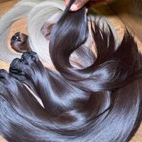 Lot de Cheveux Humains Bruts Non Traités Vietnamiens Lisses Naturels, Cuticules Alignées, Cheveux Vierges, Fournisseur d'Extensions de Cheveux Indiens et Cambodgiens