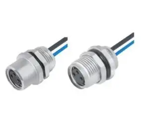 Connector Supplier M8 Connector 4 Pin Wiring Waterproof Solder Wire Signal Transmission Rear Fastened Male Panel Mount Connector