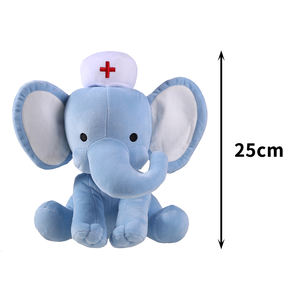 Peluche di Elefante Giocattolo, Elefante Dottore con Grandi Orecchie, Giocattoli Morbidi in Rosa, Grigio e Blu - Product Image 2