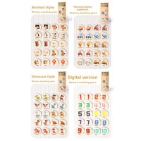 Jeu de mémoire en bois éducatif avec cartes flash sur les animaux, les chiffres, les dinosaures et la circulation, avec tube de rangement, jouet Montessori pour enfants