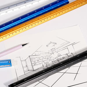 Righello Triangolare Architettonico in Alluminio a <span class=keywords><strong>3</strong></span> Lati da 6 Pollici Personalizzato in Fabbrica, Strumento di Misurazione con Scala Metrica per Disegno - Product Image 6