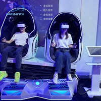 Équipement de cinéma de réalité virtuelle 2 places Chaise 9D VR Simulateur de cinéma 9DVR Jeu de cinéma Assise 2 places Chaise VR Egg Parc d'attractions