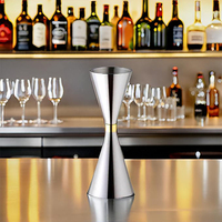 Jigger de bar réutilisable en acier inoxydable 304 à double paroi, style japonais classique, mince, 1/2 oz, 30/45 ml, 25/50 ml, 60/90 ml