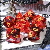 Jeu de dés en résine à bords tranchants, avec lettrage/décorations dorées pour le jeu de rôle Dungeons and Dragons - N40