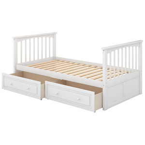 White <b>Wooden</b> <b>Bunk</b> <b>Bed</b> With Storage Drawers And Ladder For Children Bedroom - Product Image 5