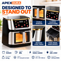 Friteuse à air numérique 10L avec écran tactile, revêtement de qualité alimentaire, fournisseur OEM ODM, programme de distribution de friteuses à air pour importateurs