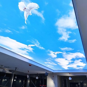 ZHIHAI Supermarché Mall Décor de bureau <span class=keywords><strong>Ciel</strong></span> Nuage Impression <span class=keywords><strong>LED</strong></span> Rétro-éclairé PVC <span class=keywords><strong>Plafond</strong></span> suspendu - Product Image 1