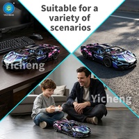 Coche de Carreras RC de Control Remoto, Bloques de Construcción Cyberpunk 1:14, Kit de Modelo de Coche Deportivo DIY con Caja Contenedora