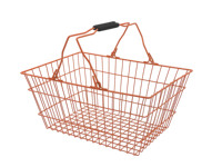 Panier d'épicerie enduit de poudre noire pour jouet de magasin de cosmétiques avec poignées en plastique pour paniers en fil métallique de stockage de cadeaux