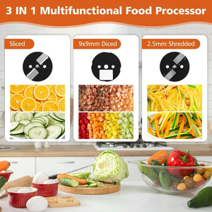 Procesador y Cortador de Alimentos 3 en 1 Eléctrico de Acero Inoxidable Automático para Verduras y Frutas para Uso Comercial o Doméstico - Product Image 5