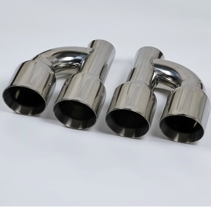 89mm H Style Double Sortie Voiture Silencieux D'échappement Tuyau De Queue De Voiture Gorge <span class=keywords><strong>Mercedes</strong></span> Embouts D'échappement - Product Image 3