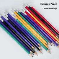 Crayon en bois naturel avec logo personnalisé, certifié FSC, en bouleau, hexagonal, vente en gros, fabricant direct d'usine, école