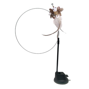 Jouet d'auto-entretenissement pour chat en forme d'oiseau avec ventouse en époxy, fil d'acier et <span class=keywords><strong>plume</strong></span> longue - Product Image 5