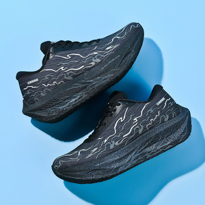 Nouvelle collection automne : Chaussures de sport pour homme, tissées, lumineuses, à lacets, en maille, avec plaque de carbone Popcorn, semelle épaisse, absorption des chocs et rebond, pour la course et le sport de haute performance, modèle couple. - Product Image 2