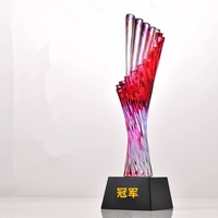 Trophée en cristal personnalisé, récompenses gravées créatives, cadeaux souvenirs, trophée en résine rouge, vert, jaune, coupe de récompense