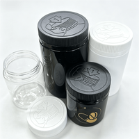 Bouteilles pour animaux de compagnie à large ouverture de haute qualité avec bouchons à motifs, bouchons à pression et à rotation, imprimables et étiquetables pour les bonbons, pot en plastique