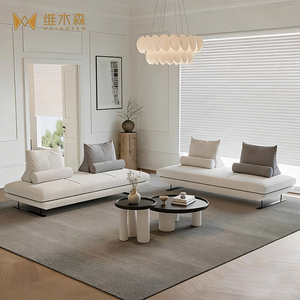 Sofá Prado, Estilo Italiano Minimalista, para Sala de Estar, Fila Recta, <span class=keywords><strong>Respaldo</strong></span> Móvil <span class=keywords><strong>Sin</strong></span> Brazos, Asiento de Doble Cara - Product Image 2