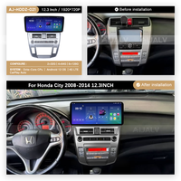 Autoradio multimédia Android 12,3 pouces avec écran tactile Carplay, lecteur DVD stéréo pour Honda City 2008-2014