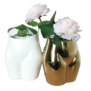 Vase de fleur en porcelaine dorée pour femmes, Pot de fleurs créatives à fesses, poitrine et seins <span class=keywords><strong>Sexy</strong></span> - Product Image 5