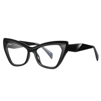 Monturas de Gafas para Mujer, Modernas, de Alta Calidad, Retro, Ojo de Gato, Montura Grande, Anti Luz Azul, Gafas Ópticas