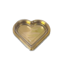 Beste Prijs Wegwerp Huisdier Gouden Doos Verpakking Snoep Hartvormig Plastic Dienblad Voor Cake Geschenken Mooie Aardbei Fruit Chocolade