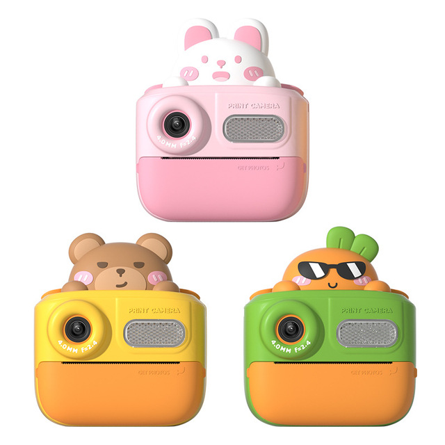 2024 New Design Portable 1080p Dual Lens Kids Instant Thermal Printing Children Digital Print Camera Kids Gift Cartoon Cute