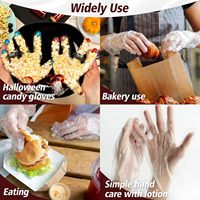 100 pièces de gants en plastique transparents en PE imperméables et légers, gants jetables pour la cuisine
