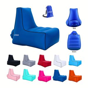 Custom Logo Printed Outdoor Camping Beach Couch Air <b>Sofa</b> <b>Bed</b> <b>Folding</b> Portable Sleeping Bag Inflatable Camping Air Chair - Product Image 1