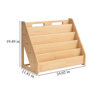 Étagère à livres en bois de pin naturel à 5 niveaux, porte-livres en bois, étagère à livres pour enfants, pour chambre d'enfant, salle d'étude, salle de jeux