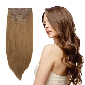 Narrow Seamless Clip-In Hair Extensions Body Wave Natural Wave Jerry Curl Silky Straight Wave Styles Remy Hair Single Chinese