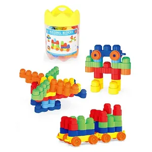 Child Interactive Study Learn Funny Puzzle Education Toys Preschool DIY Car Shape Toys Mini Building Block Toys 26PCS For Kids