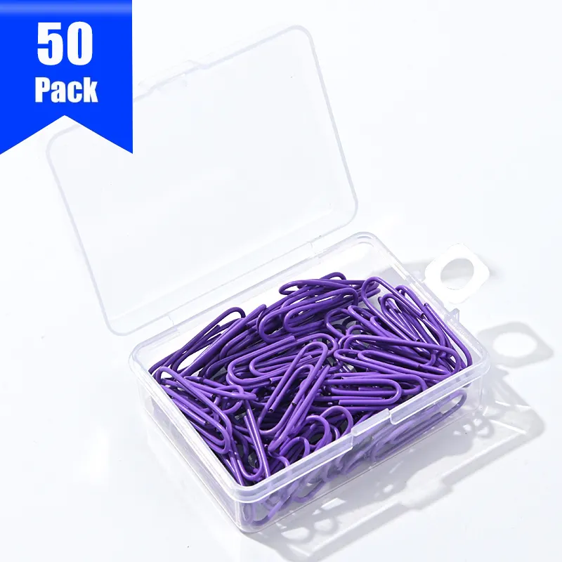 Clips de papel de colores clips de papel púrpura oscuro Oficina Escuela Hogar pin 1,1 pulgadas clips de papel estándar púrpura