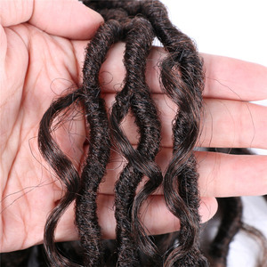 Extensions de cheveux synthétiques en gros pour tresses au crochet, Faux Goddess Locs pré-bouclées, Locs River Locs à pointes bouclées, ignifuges, individuelles - Product Image 3
