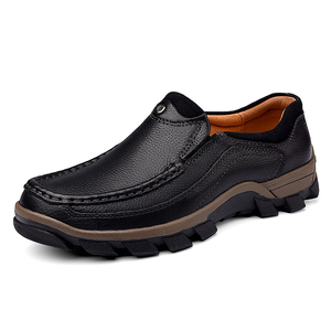 Mocassins pour hommes en cuir de vache véritable faits à la main, à <span class=keywords><strong>lacets</strong></span>, bas de gamme, pour le travail en extérieur, la randonnée, le trekking et le cross-country - Product Image 3