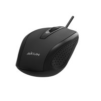 Souris optique filaire 3D AIKUN KM602 pour bureau et domicile, 1200 DPI, câble USB, roue en caoutchouc, Plug and Play